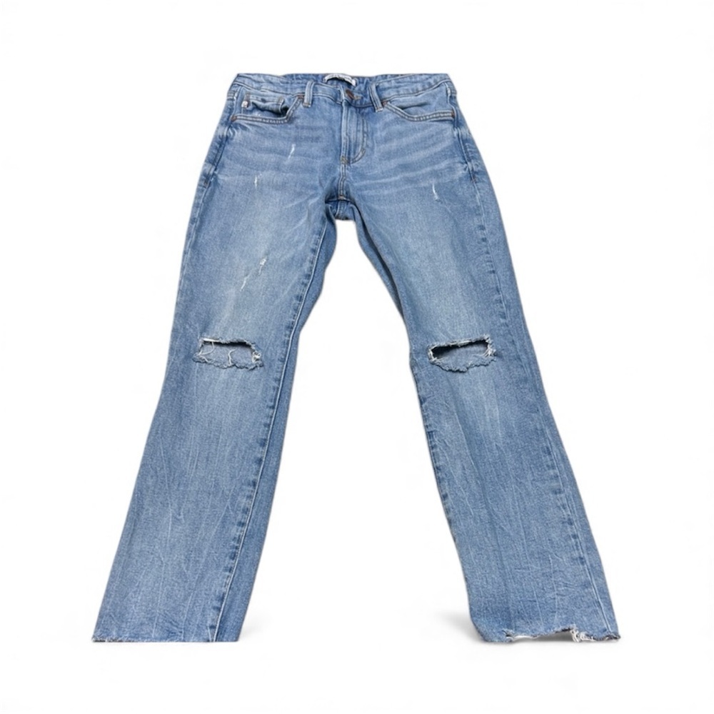 Dear John Light Blue Distressed Women's Cropped Jeans